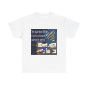 Festive Unisex Heavy Cotton Tee - Menorah Design for Hanukkah Celebrations
