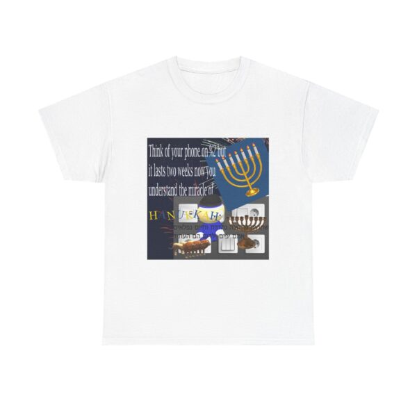 Festive Unisex Heavy Cotton Tee - Menorah Design for Hanukkah Celebrations